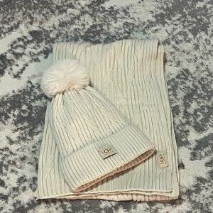UGG Cream Hat & Scarf set